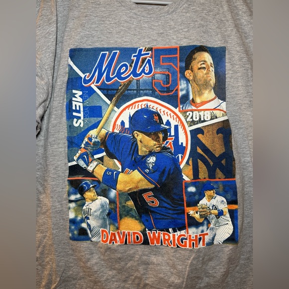 David Wright New York Mets Vintage 2018 Retirement Rap Gray T-shirt Size XL - Picture 2 of 8